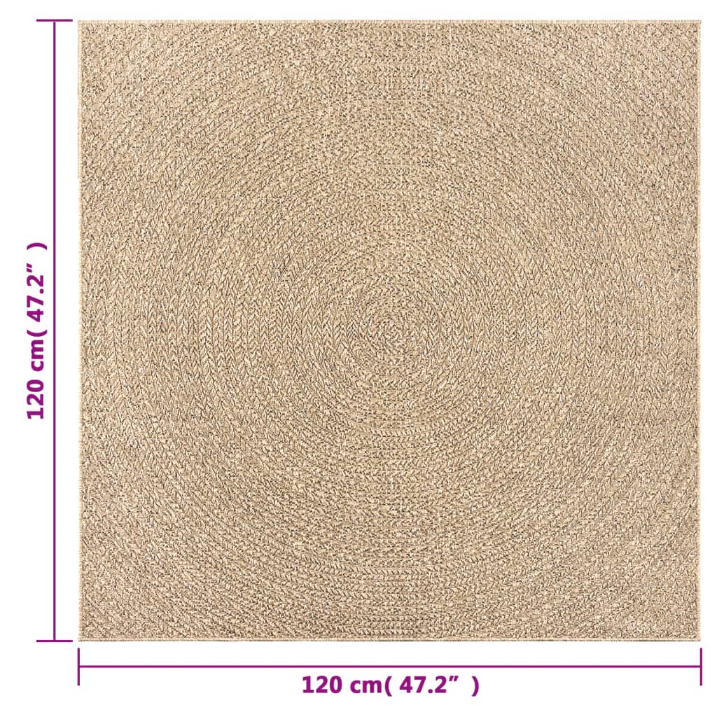 vidaXL Rug ZIZUR 120x120 cm Jute Look Indoor and Outdoor