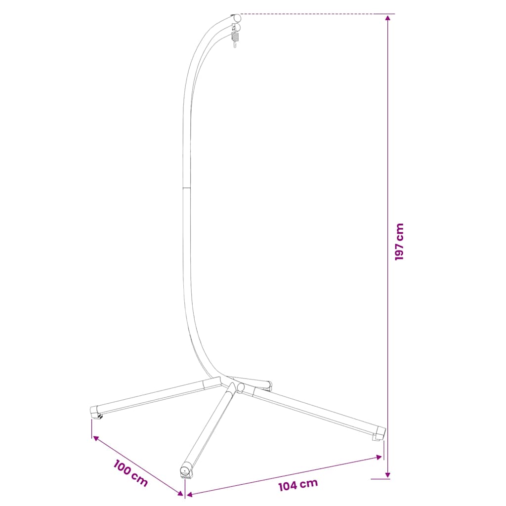vidaXL Hanging Egg Chair Stand without Basket Black Steel