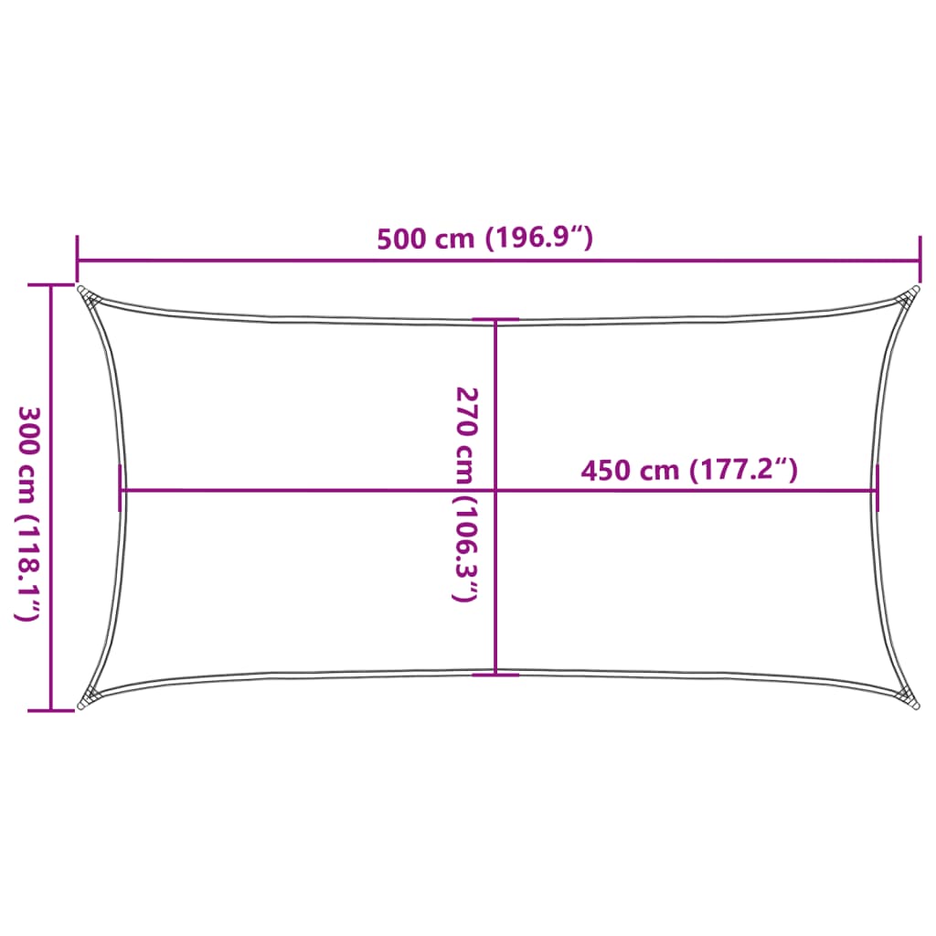 vidaXL Sunshade Sail 160 g/m² Rectangular Sand 3x5 m HDPE