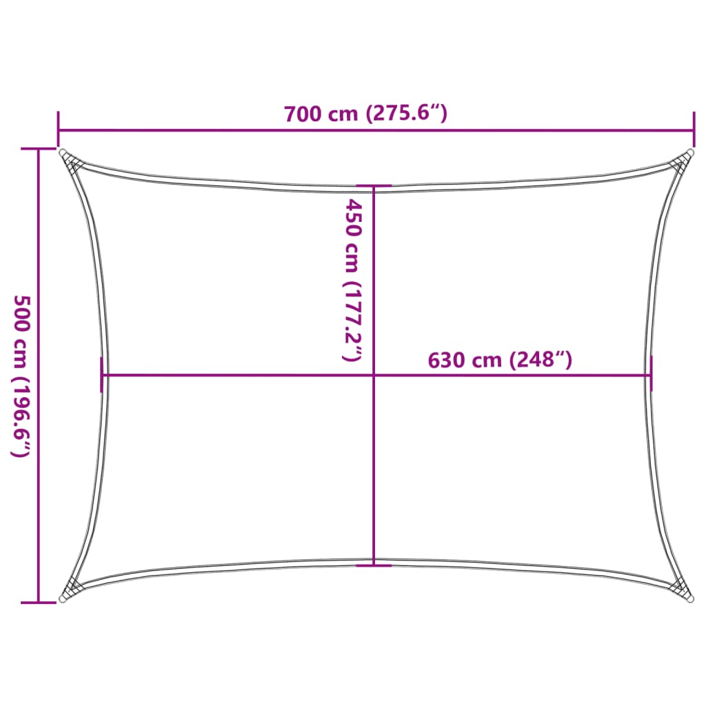 vidaXL Sunshade Sail 160 g/m² Rectangular Sand 5x7 m HDPE