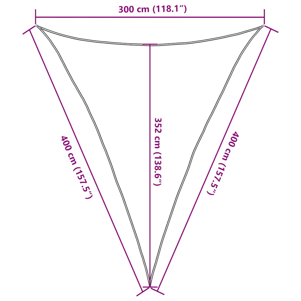 vidaXL Sunshade Sail 160 g/m² Triangular Sand 3x4x4 m HDPE