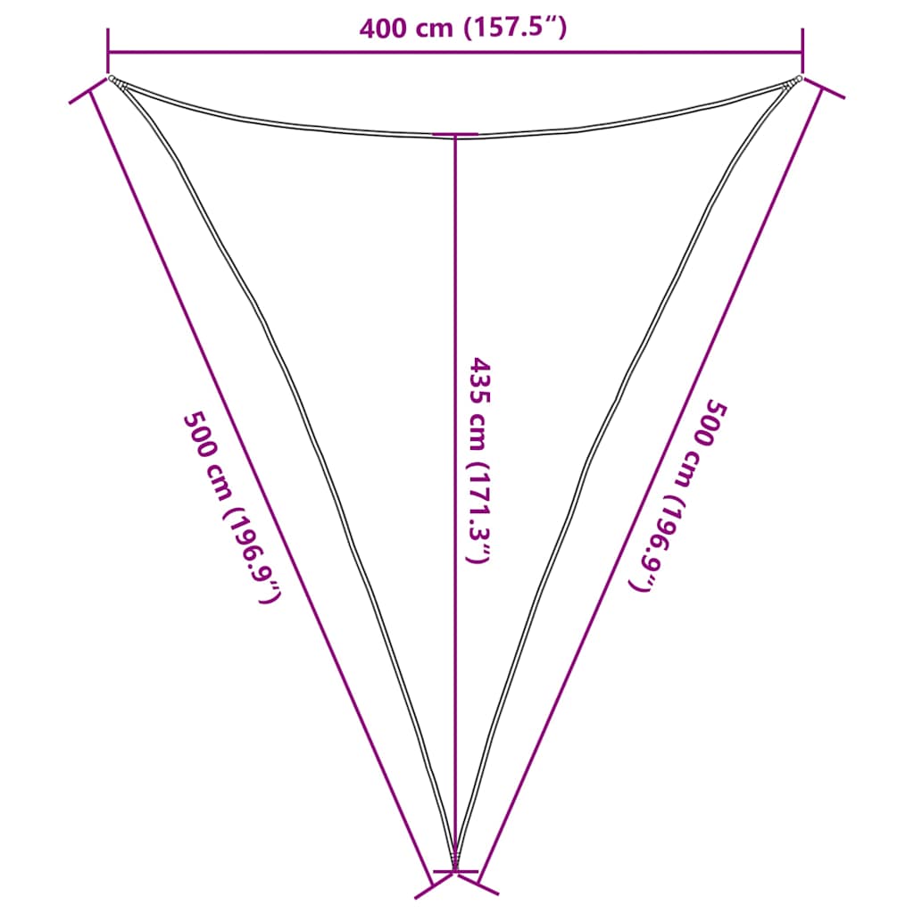 vidaXL Sunshade Sail 160 g/m² Triangular Sand 4x5x5 m HDPE
