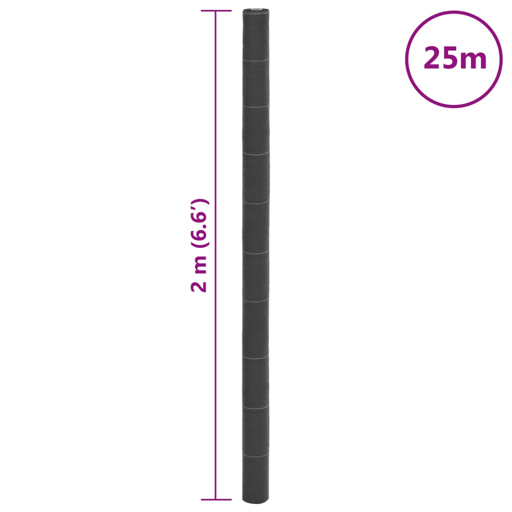 vidaXL Weed Membrane Black 2x25 m PP