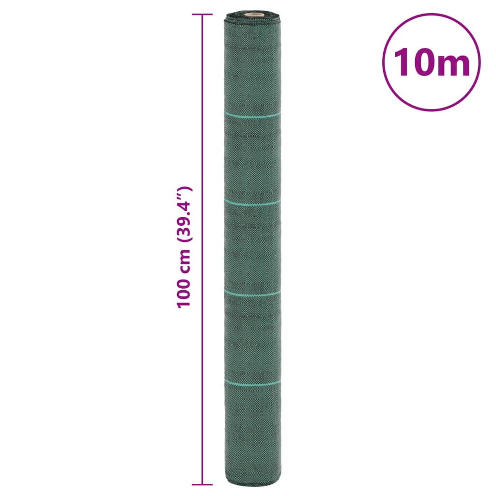 vidaXL Weed Membrane Green 1x10 m PP