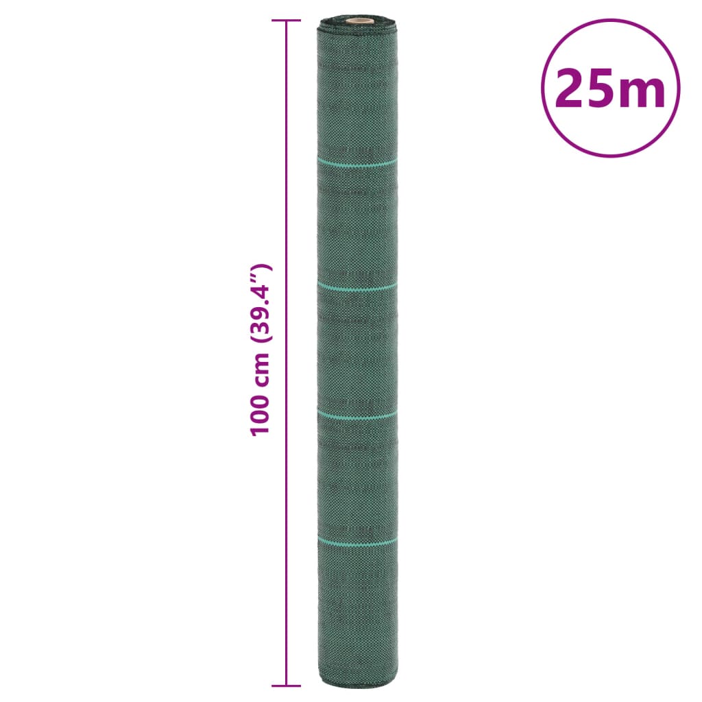 vidaXL Weed Membrane Green 1x25 m PP