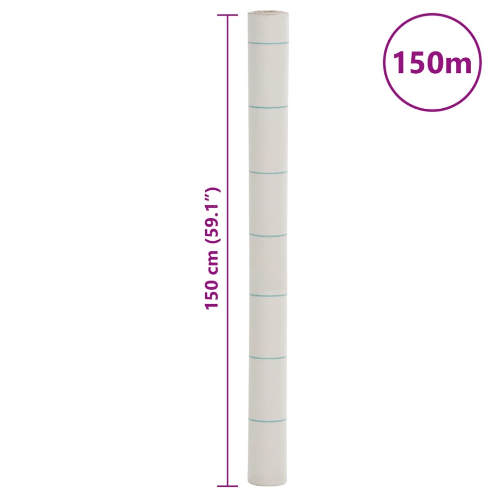 vidaXL Weed Membrane White 1.5x150 m PP