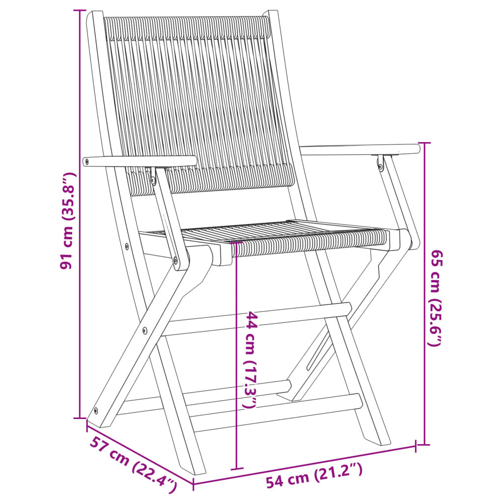 vidaXL Folding Chairs 6 pcs Beige Solid Wood Acacia