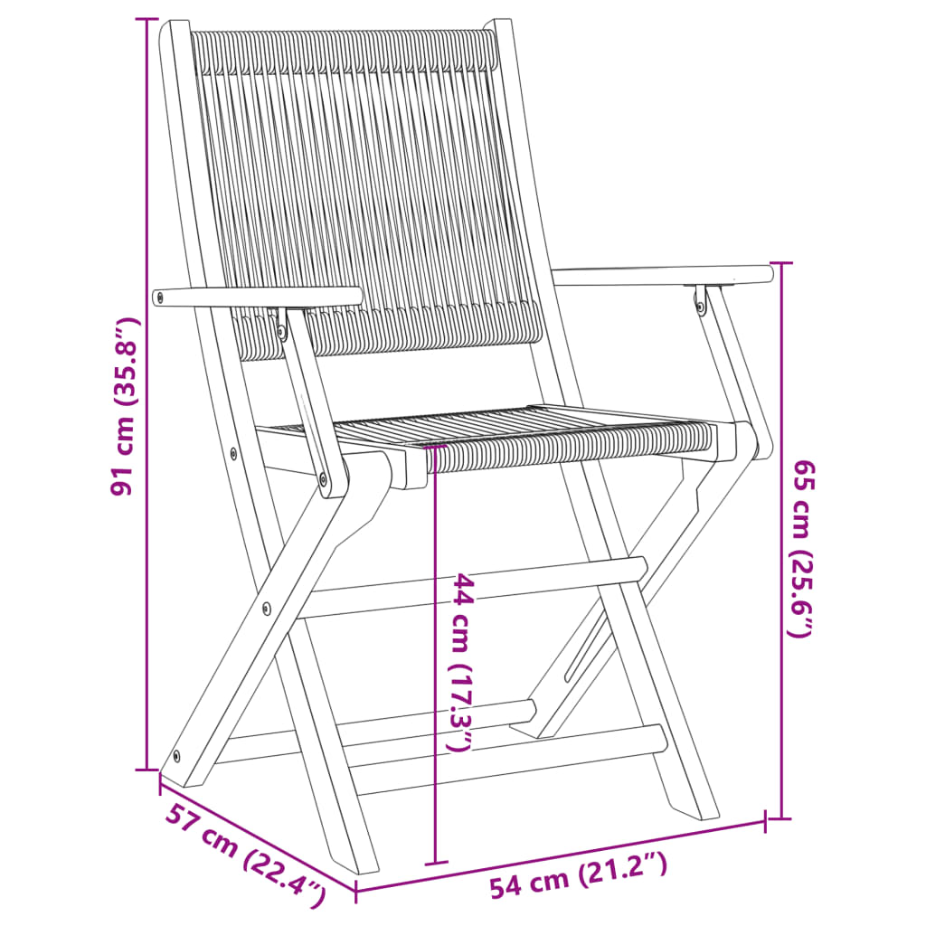 vidaXL Folding Chairs 8 pcs Beige Solid Wood Acacia