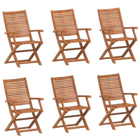 vidaXL Folding Chairs 6 pcs 57x66x95 cm Solid Wood Acacia