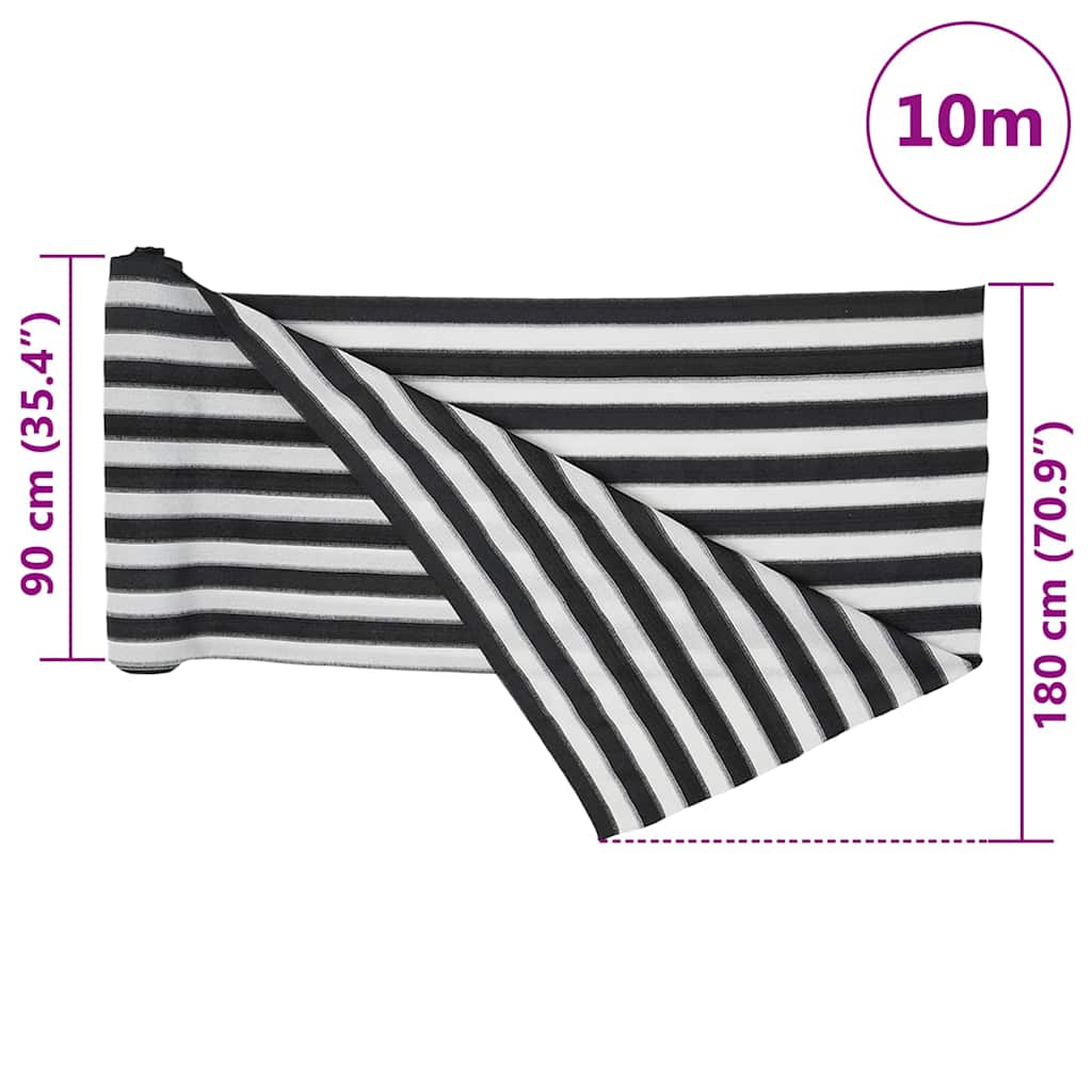 vidaXL Privacy Net Anthracite and White 1.8x10 m HDPE 75 g/m²