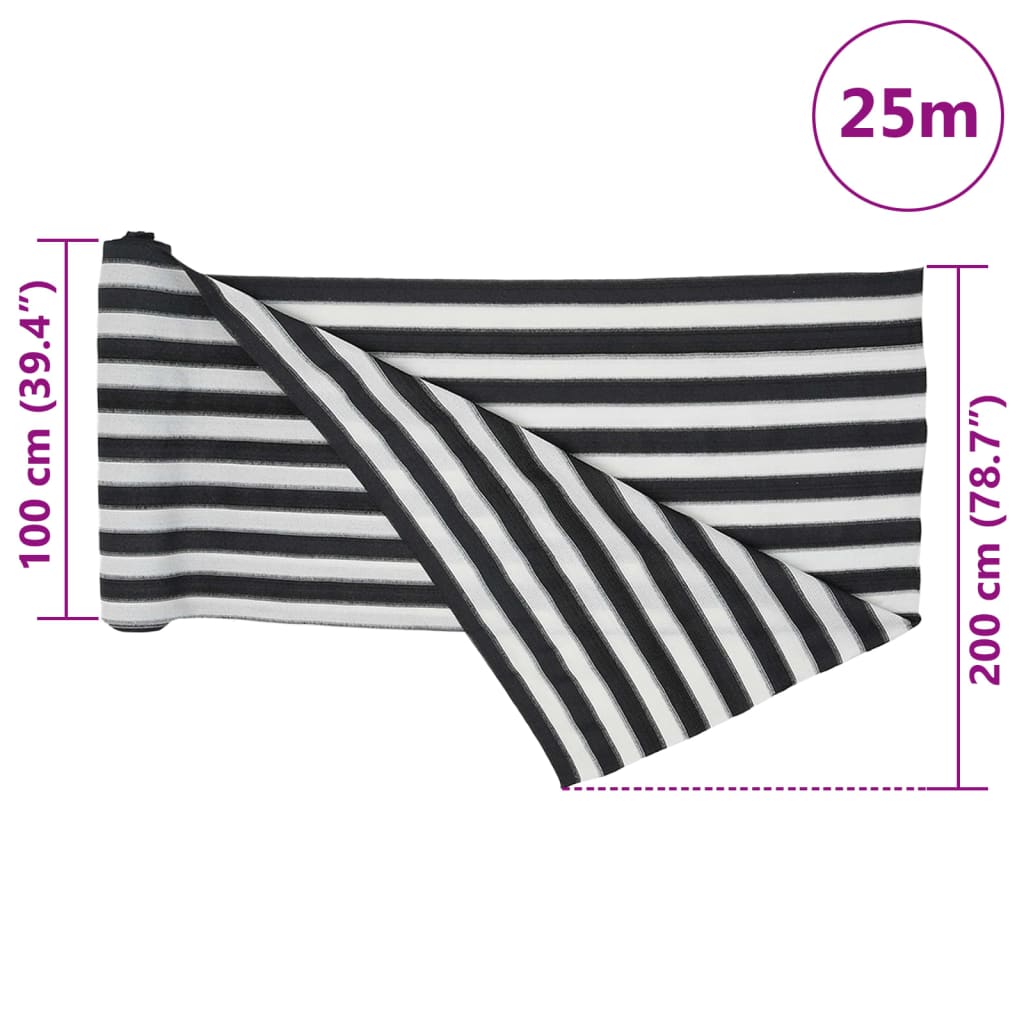 vidaXL Privacy Net Anthracite and White 2x25 m HDPE 150 g/m²