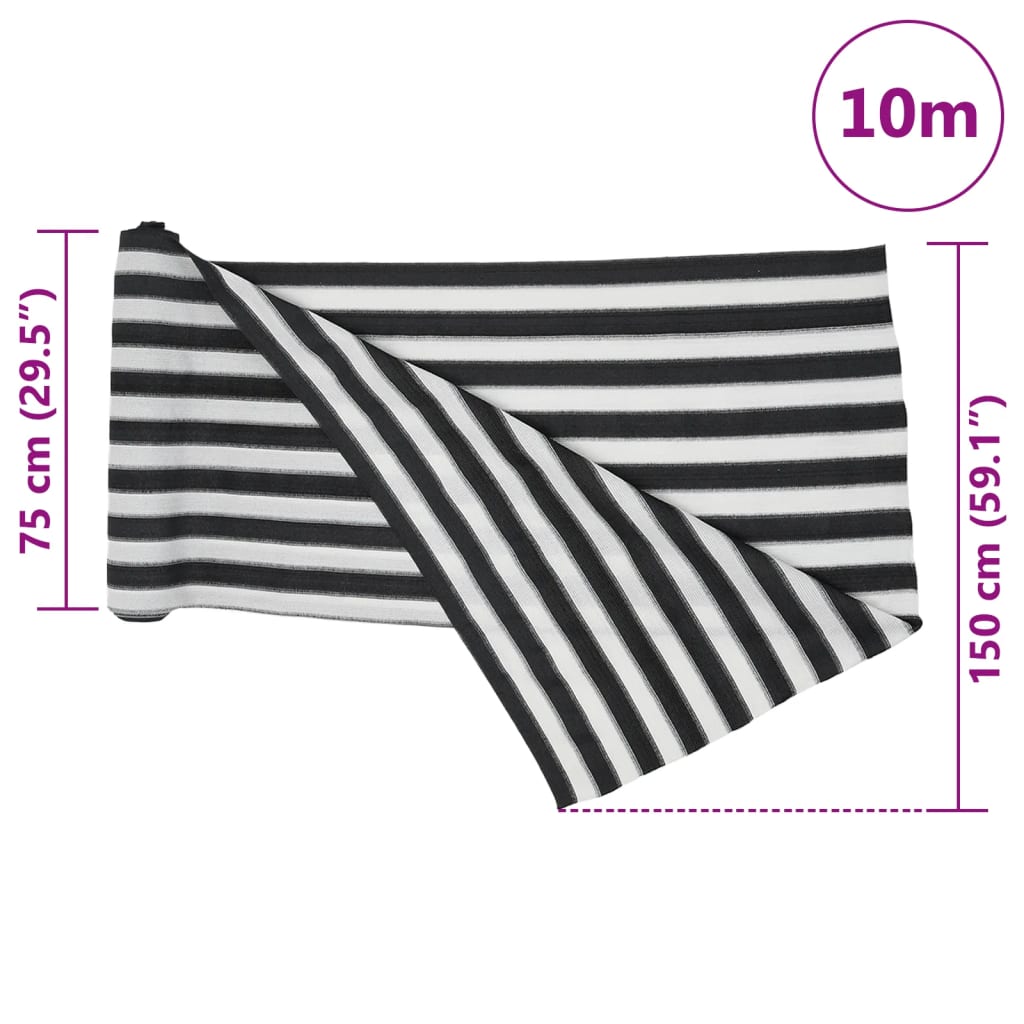 vidaXL Privacy Net Anthracite and White 1,5x10 m HDPE 195 g/m²
