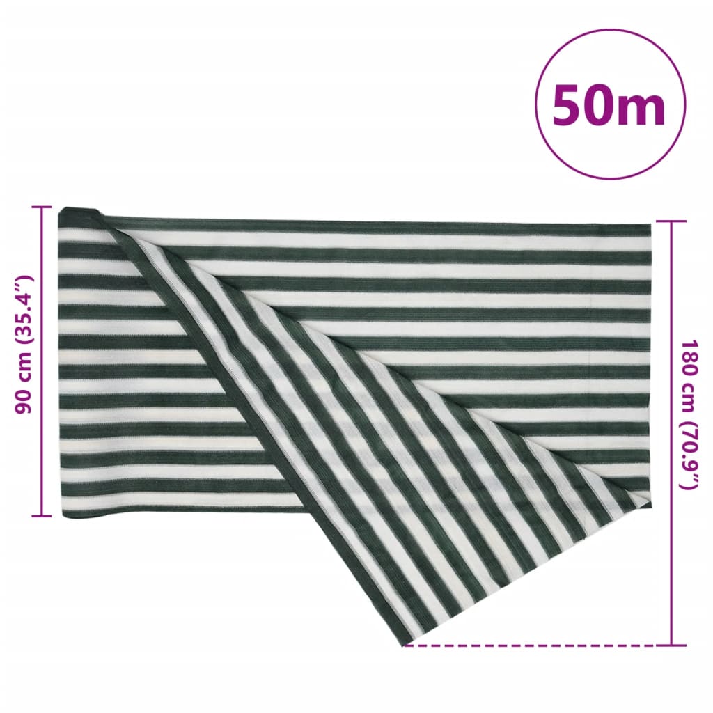 vidaXL Privacy Net Green and White 1,8x50 m HDPE 75 g/m²