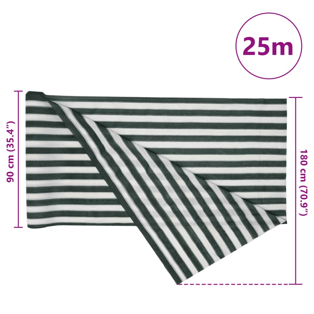 vidaXL Privacy Net Green and White 1,8x25 m HDPE 195 g/m²