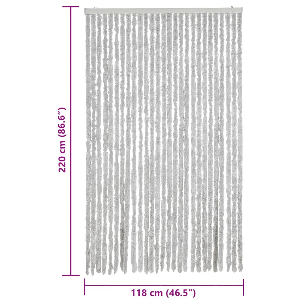 vidaXL Fly Curtain Grey 118x220 cm Chenille