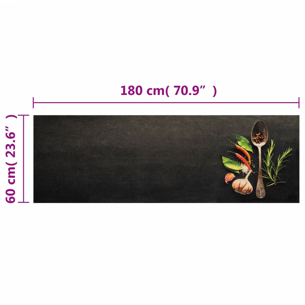 vidaXL Kitchen Rug Washable Spices 60x180 cm Velvet
