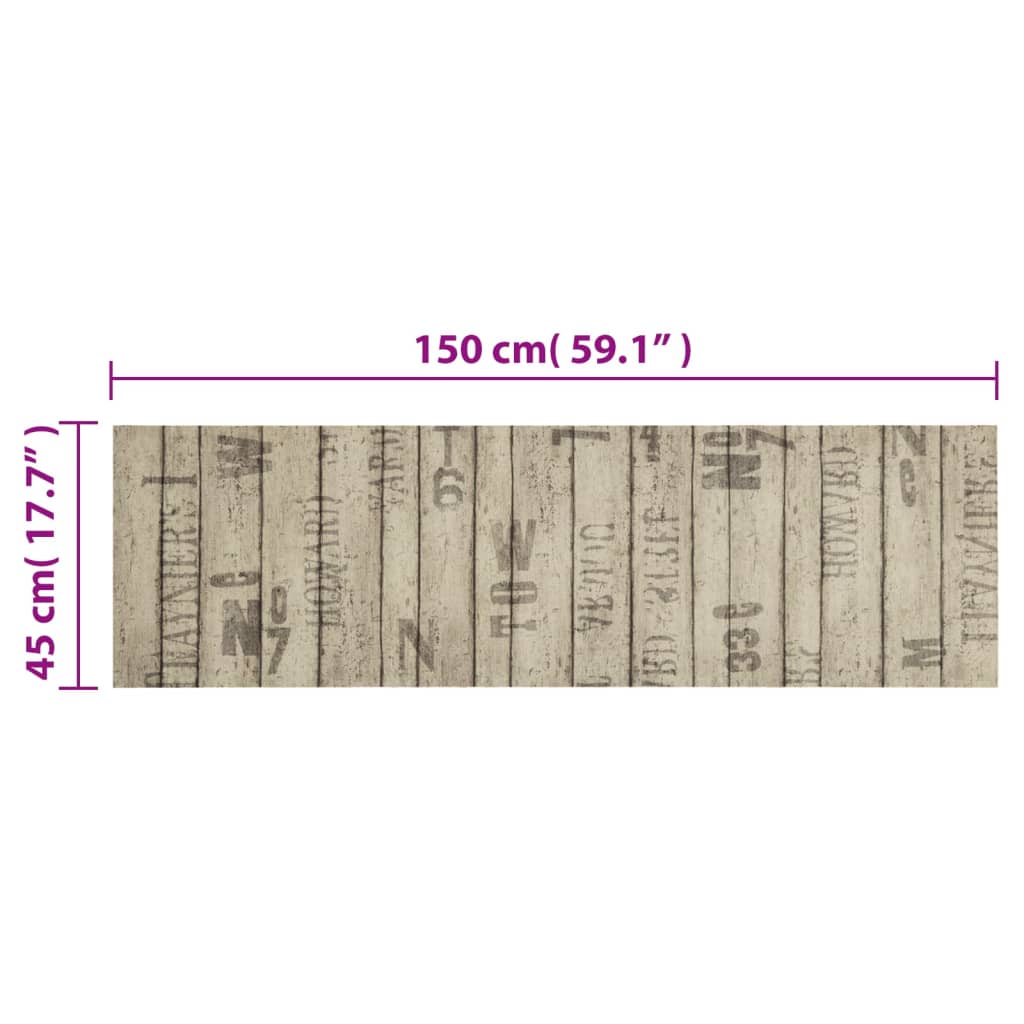 vidaXL Kitchen Rug Washable Fence 45x150 cm Velvet