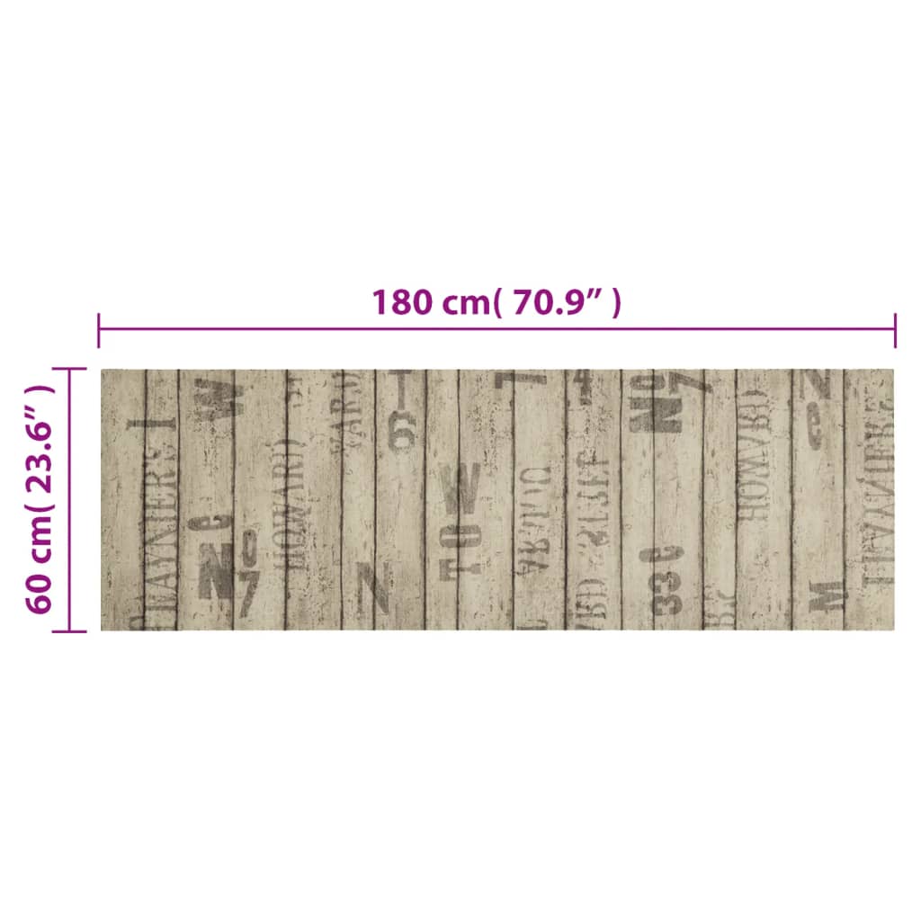 vidaXL Kitchen Rug Washable Fence 60x180 cm Velvet