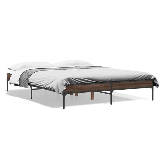 vidaXL Bed Frame without Mattress Brown Oak 160x200 cm