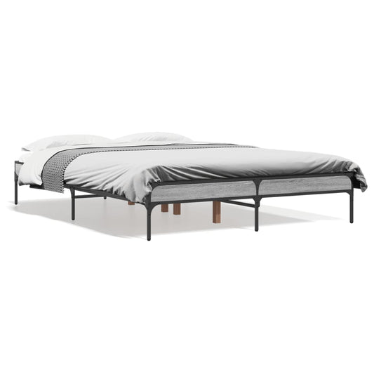 vidaXL Bed Frame without Mattress Grey Sonoma 120x190 cm Small Double