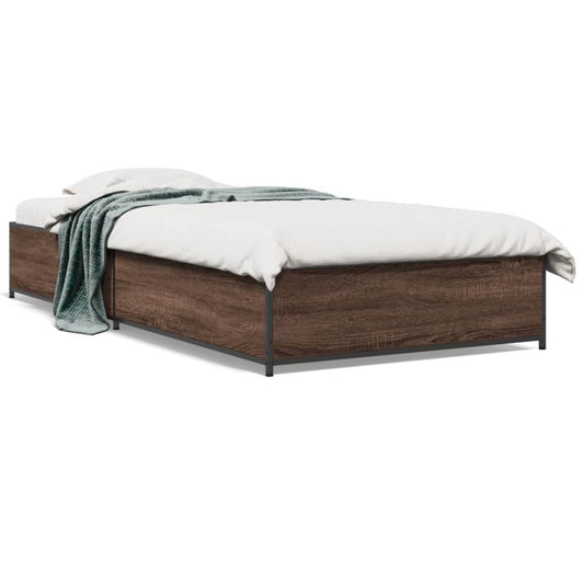 vidaXL Bed Frame without Mattress Brown Oak 75x190 cm Small Single