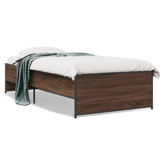 vidaXL Bed Frame without Mattress Brown Oak 90x190 cm Single