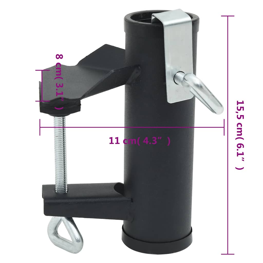 vidaXL Umbrella Clamps for Balcony 2 pcs 25-38 mm Steel