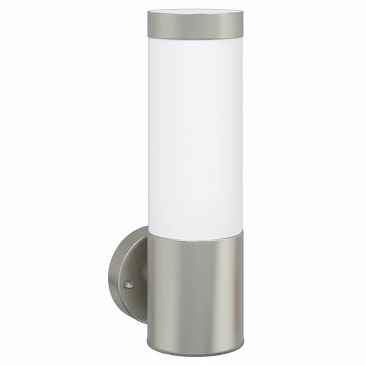 vidaXL Outdoor Wall Light Silver 12 x 7.5 x 27 cm Stainless steel