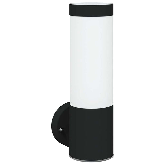 vidaXL Outdoor Wall Light Black 12 x 7.5 x 27 cm Stainless steel