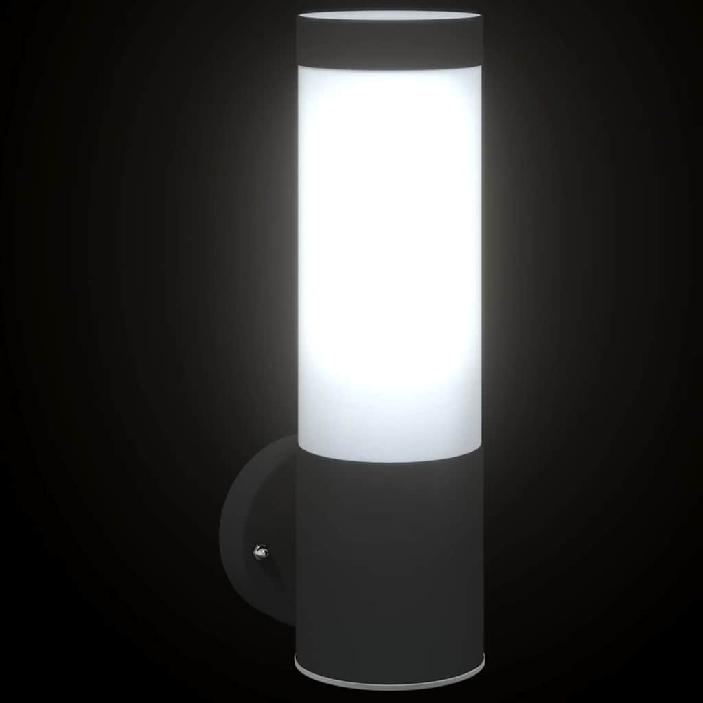 vidaXL Outdoor Wall Light 2 pcs Black 12 x 8.5 x 27 cm
