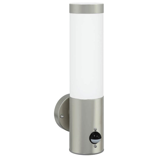 vidaXL Outdoor Wall Light with Sensor Silver Stainless Steel IP44