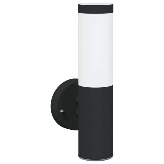 vidaXL Outdoor Wall Light Black Stainless Steel IP44