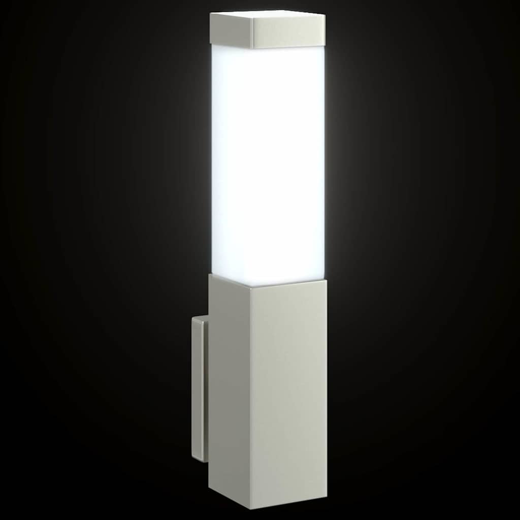 vidaXL Outdoor Wall Light 2 pcs Silver 10.5 x 6 x 33 cm