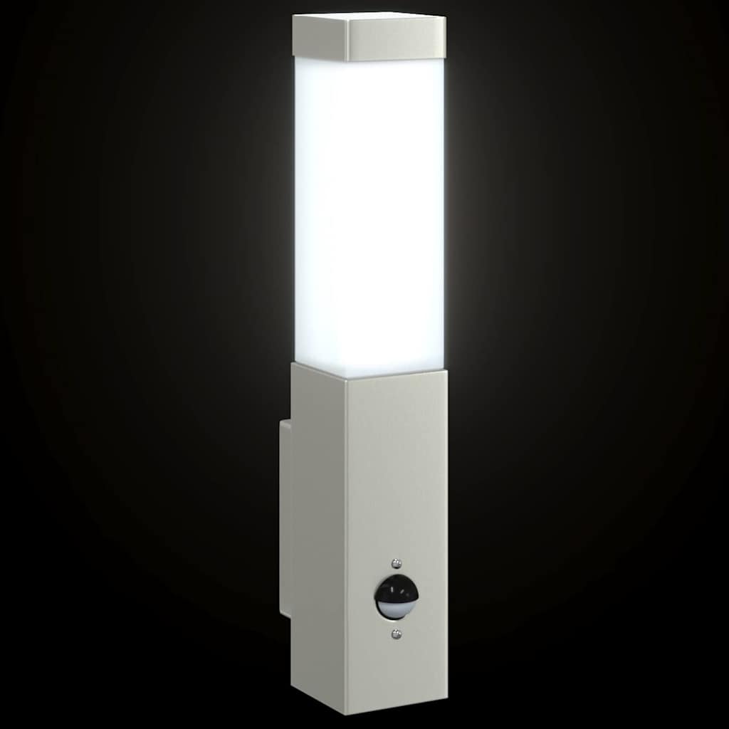 vidaXL Outdoor Wall Light 2 pcs Silver 10.5 x 6 x 33 cm
