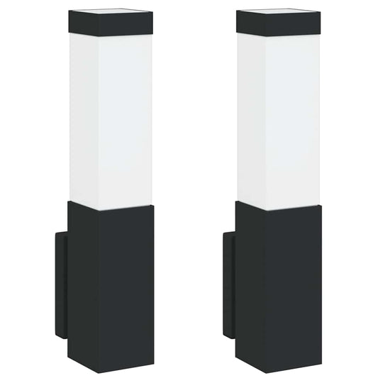 vidaXL Outdoor Wall Light 2 pcs Black 10.5 x 6 x 33 cm