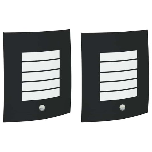 vidaXL Outdoor Wall Light 2 pcs Black 23.5 x 9 x 26 cm