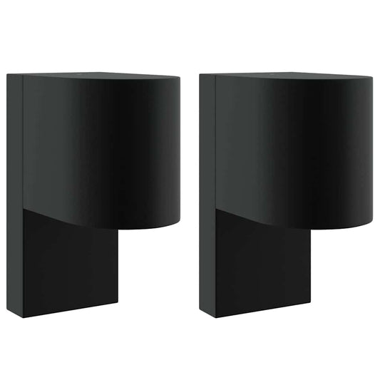 vidaXL Outdoor Wall Light 2 pcs Black 12 x 7 x 15 cm Stainless Steel