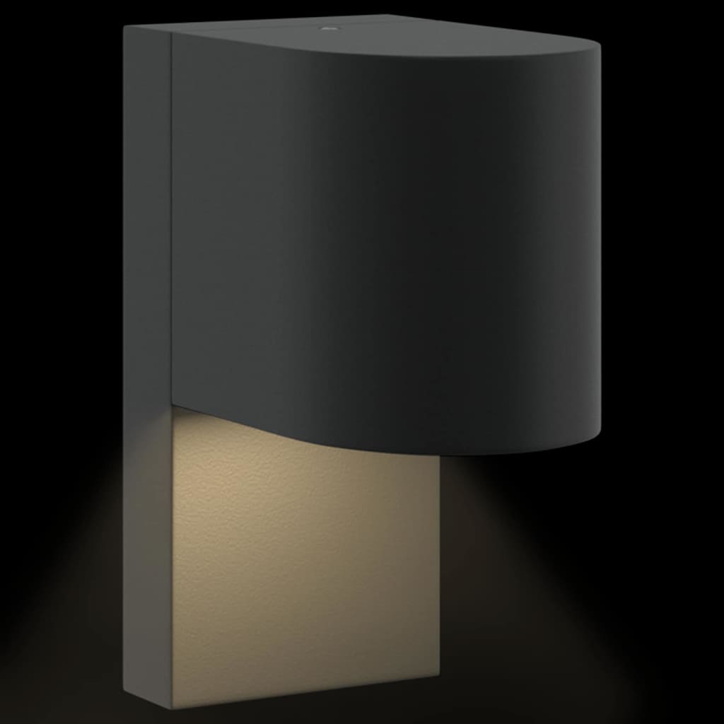 vidaXL Outdoor Wall Light 2 pcs Black 12 x 7 x 15 cm Stainless Steel