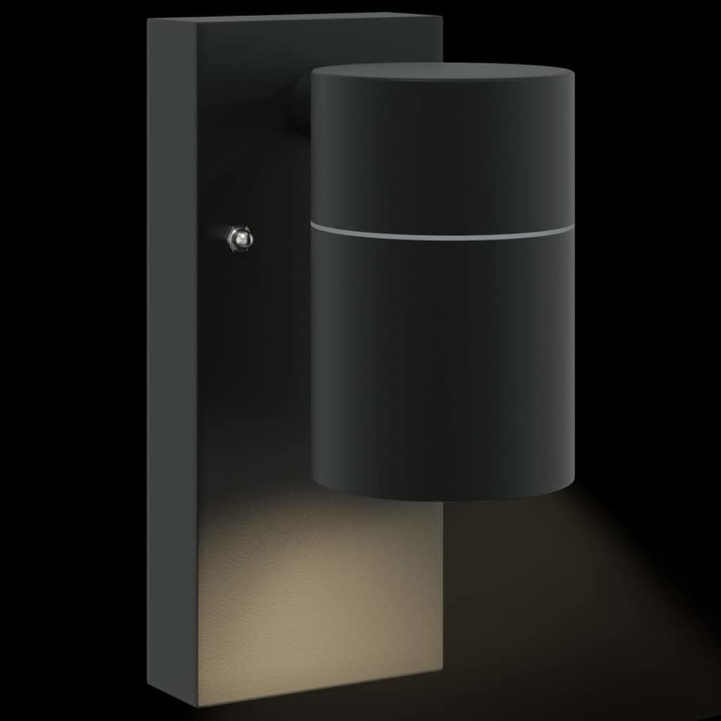 vidaXL Outdoor Wall Light 2 pcs Black 6.5 x 10.5 x 16 cm