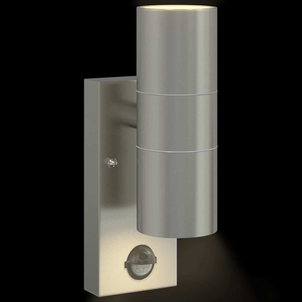 vidaXL Outdoor Wall Light 2 pcs Silver 7 x 10 x 22 cm