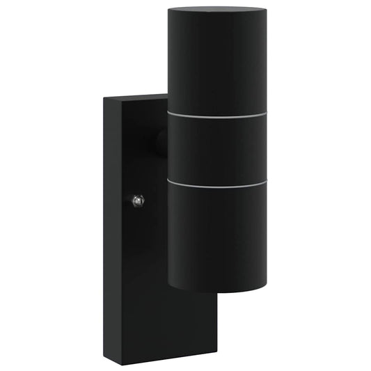 vidaXL Outdoor Wall Light Black Stainless Steel IP44