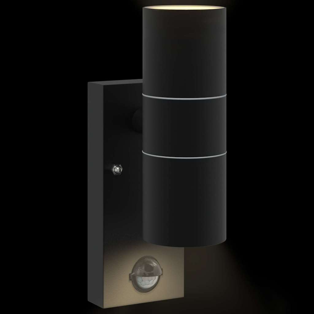 vidaXL Outdoor Wall Light 2 pcs Black 7 x 10 x 22 cm