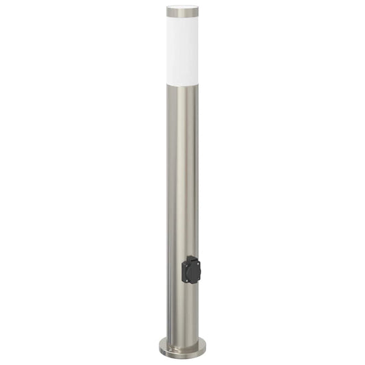 vidaXL Bollard Light with Outlet 80 cm Stainless Steel IP44