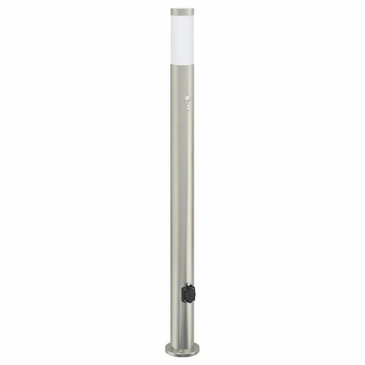vidaXL Bollard Light with Sensor&Outlet 110 cm Stainless Steel IP44