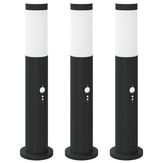 vidaXL Bollard Lights with Sensor 3pcs 50 cm Stainless Steel IP44