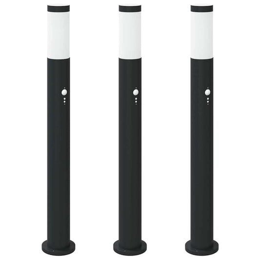 vidaXL Bollard Lights with Sensor 3pcs 80 cm Stainless Steel IP44