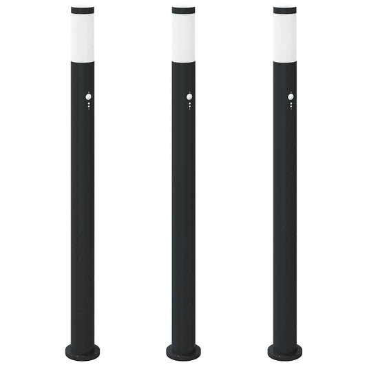 vidaXL Bollard Lights with Sensor 3pcs 110 cm Stainless Steel IP44