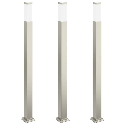 vidaXL Bollard Lights 3 pcs 110 cm Stainless Steel IP44
