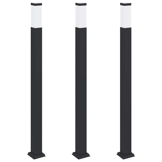 vidaXL Bollard Lights 3 pcs 110 cm Black IP44