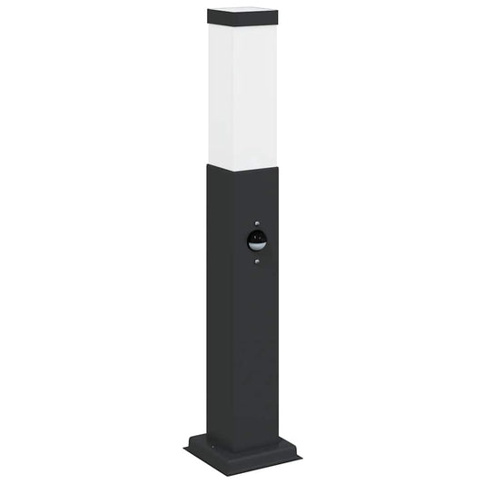 vidaXL Bollard Light with Sensor 50 cm Black IP44